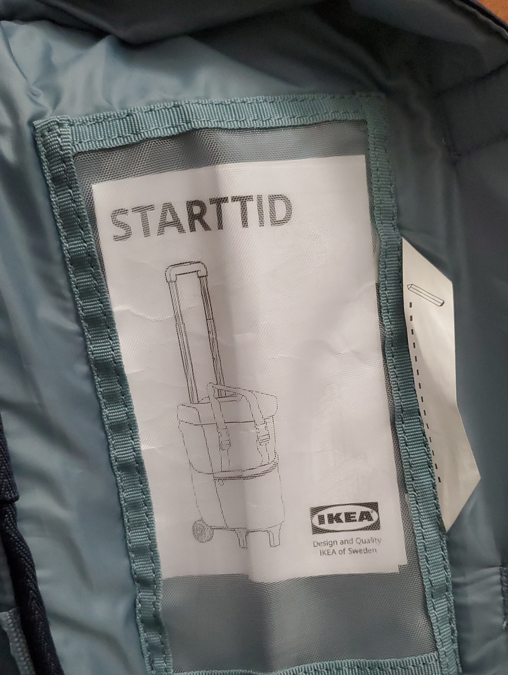 IKEA STARTID Teal Luggage Laptop Carry-on Backpack For Wheel Trolly - Picture 8 of 9